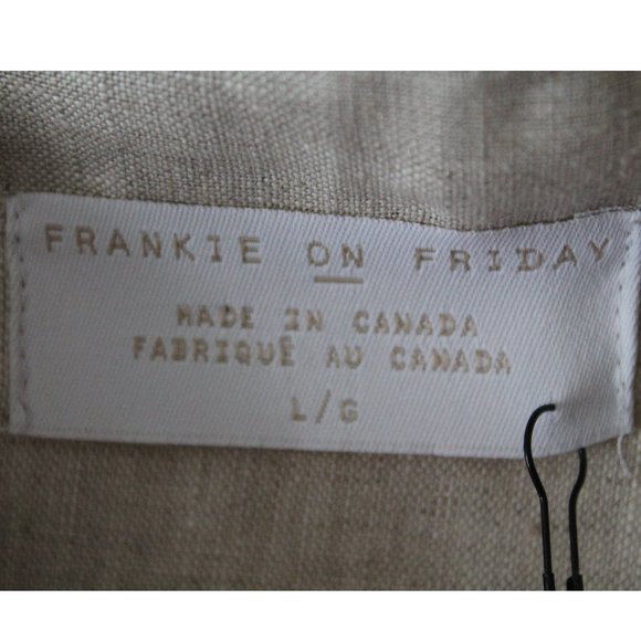 Frankie on Friday Joey Button Down Linen Blouse / Large / Flax Oversized - Picture 10 of 11